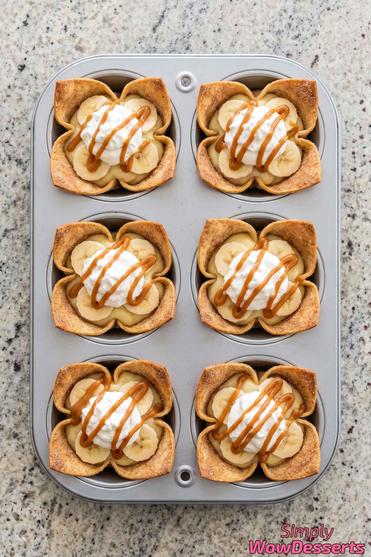 Simple banana churro cream cups
