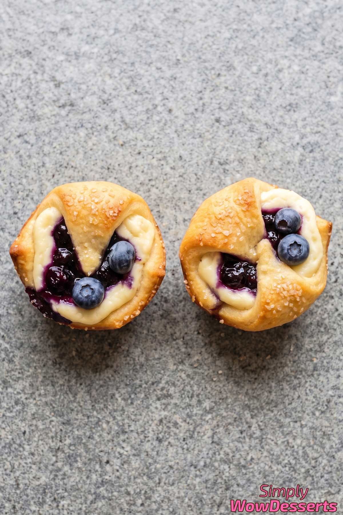 Homemade blueberry cheesecake crescent bites