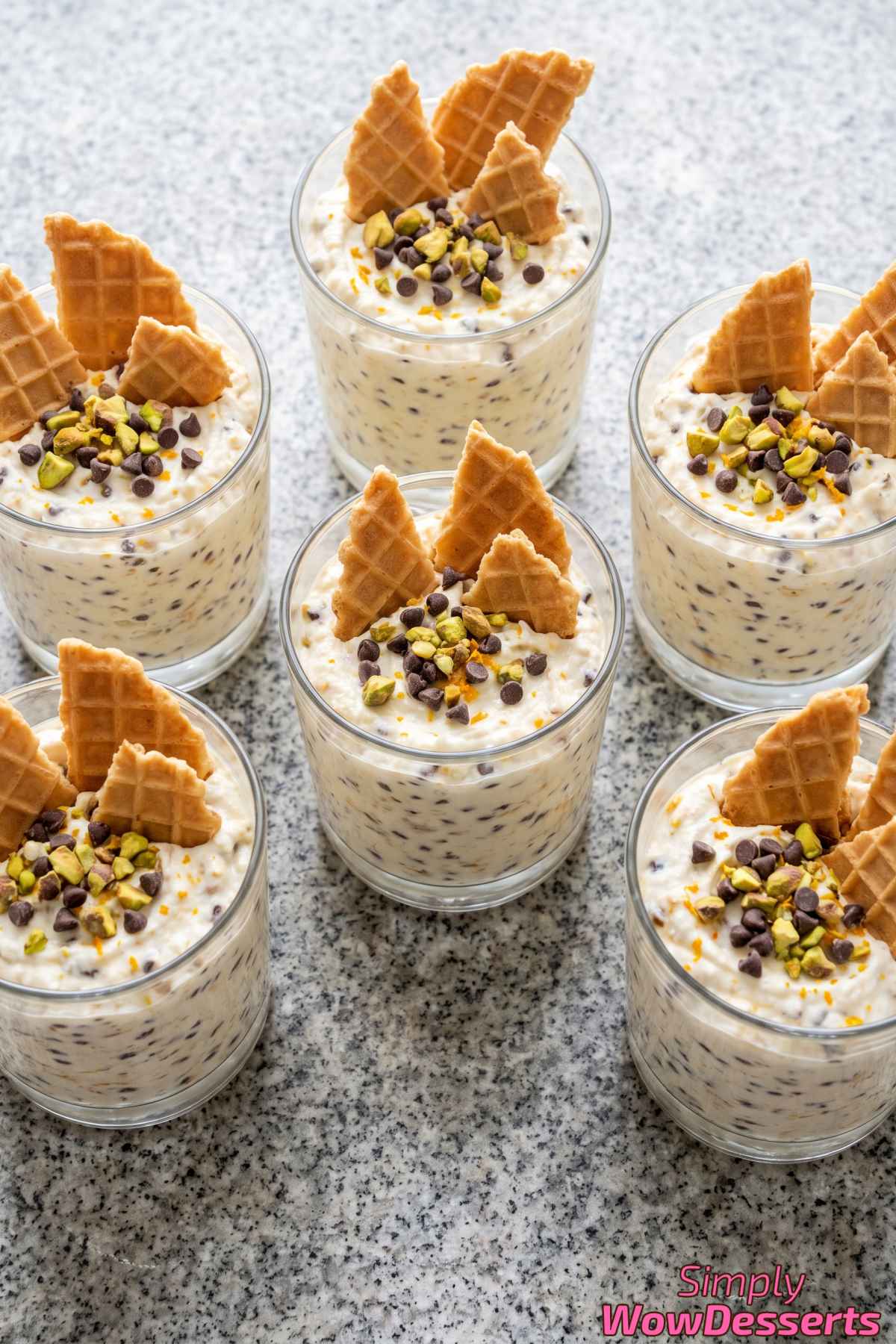 Cannoli dip filled cookie cups