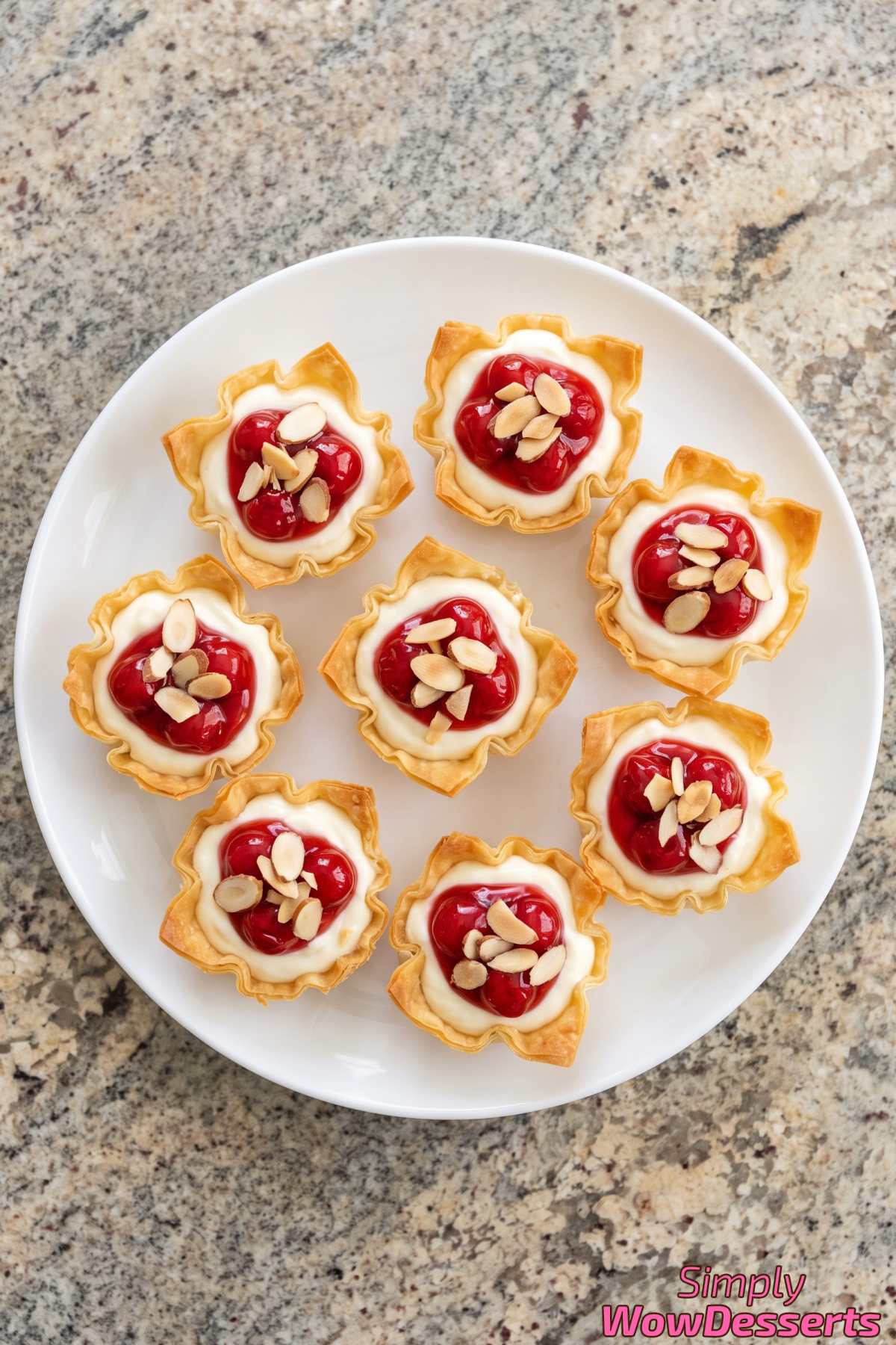 Easy cherry cheesecake phyllo cups