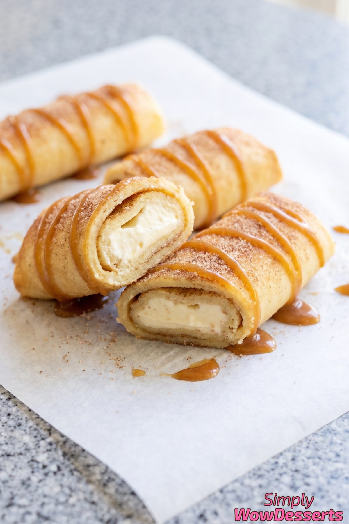 Sweet cinnamon cheesecake roll-ups