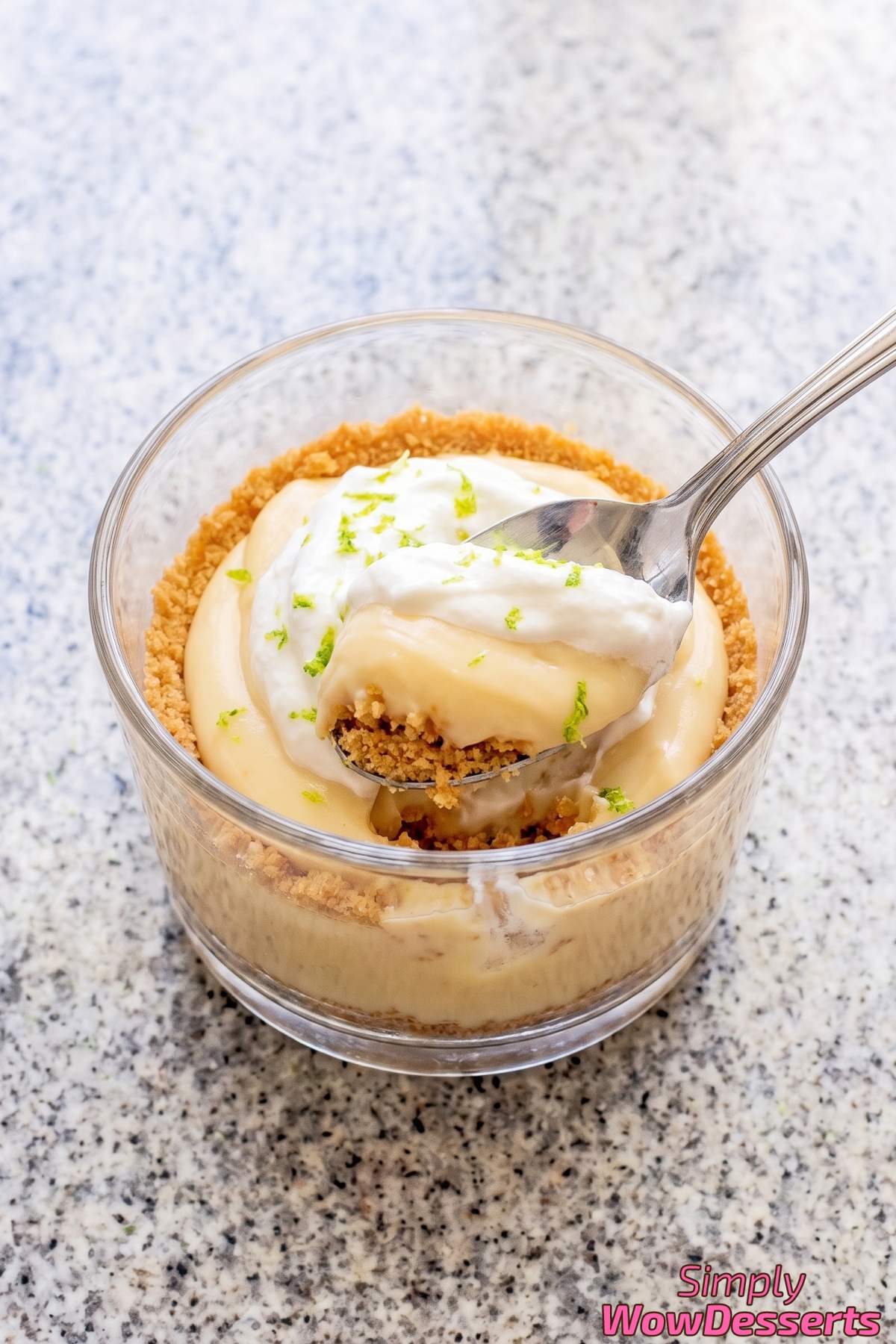Tangy key lime crunch cups