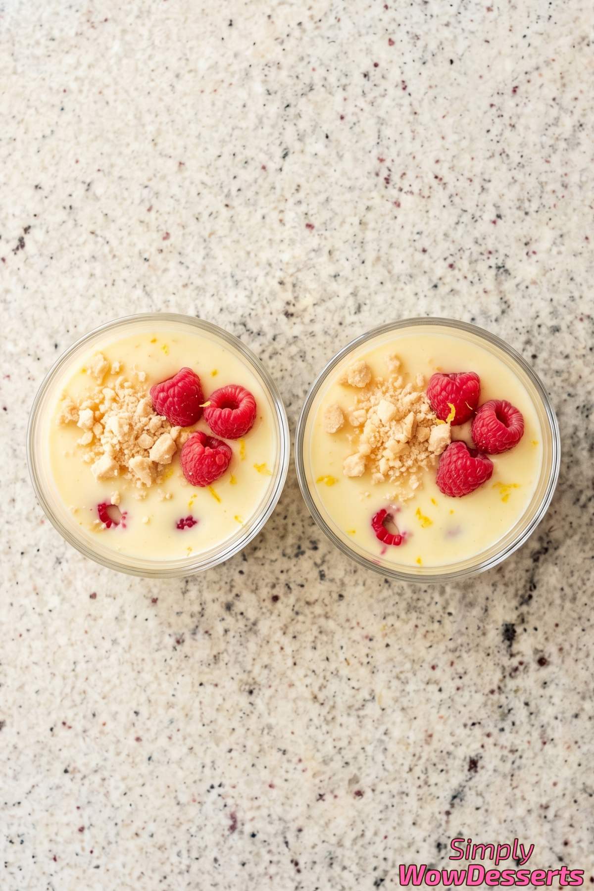 Sweet lemon posset with berries
