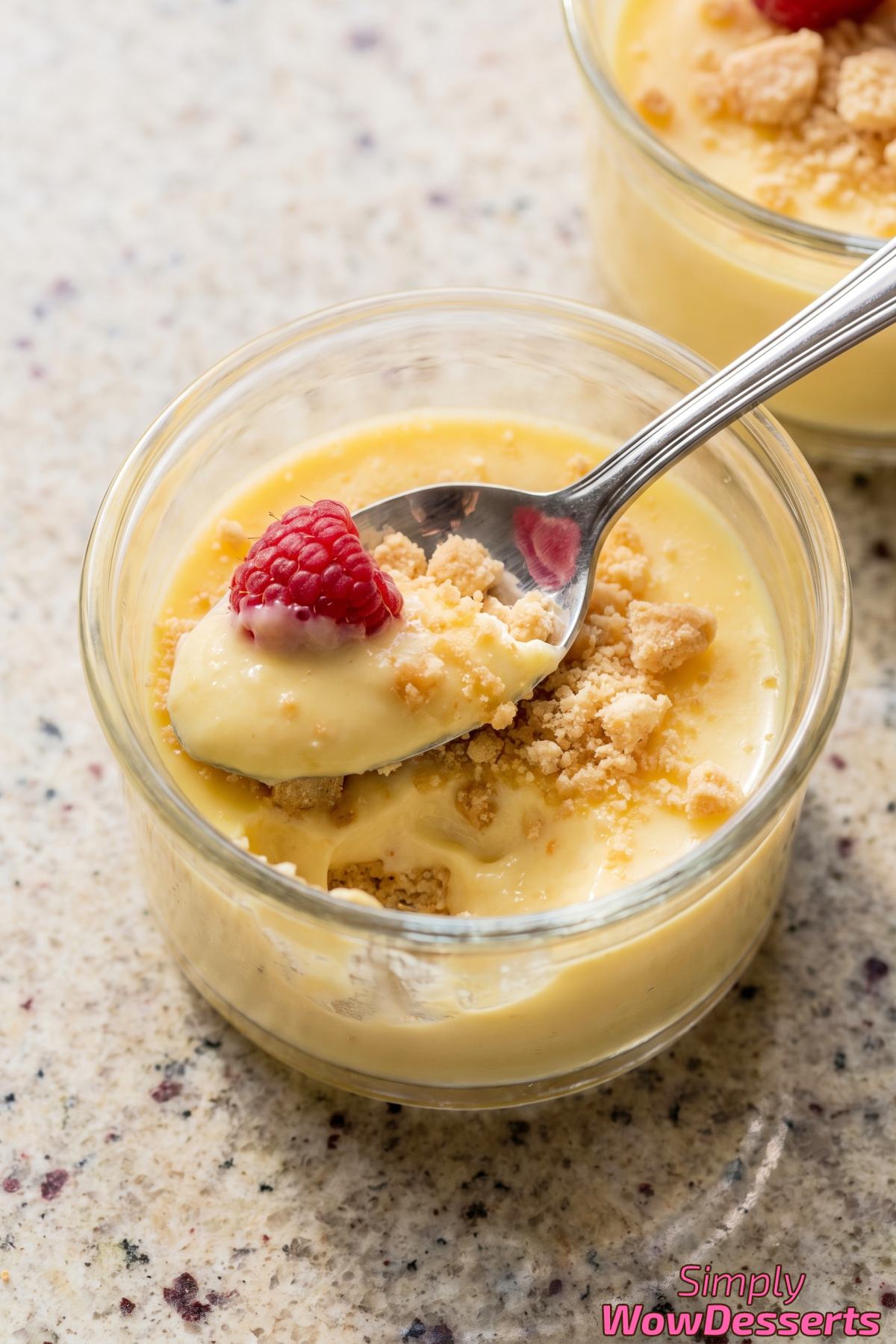 Lemon raspberry posset cups