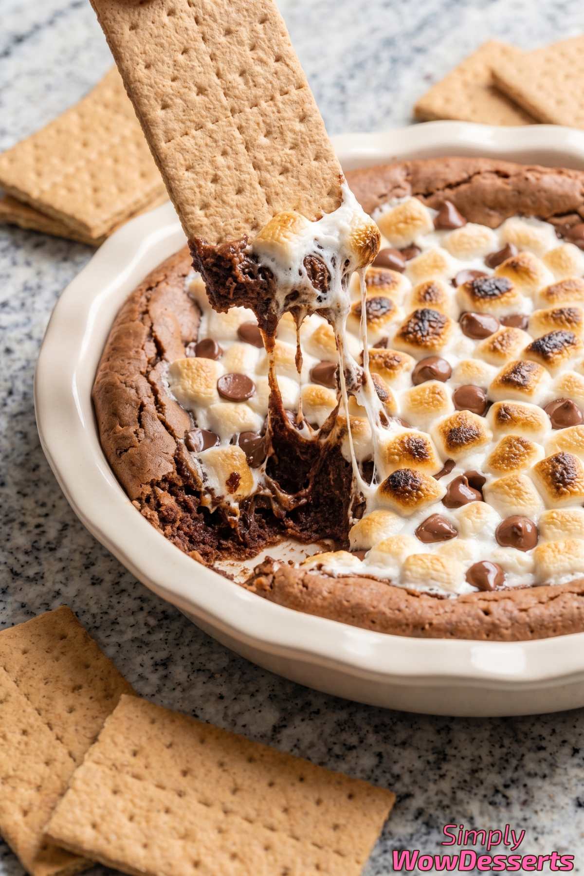 Sweet s'mores brownie dip appetizer