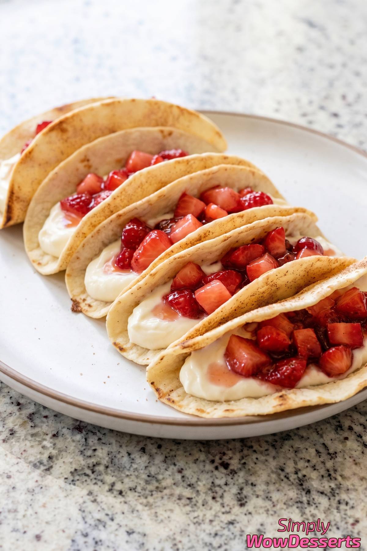 Tasty strawberry cheesecake tacos