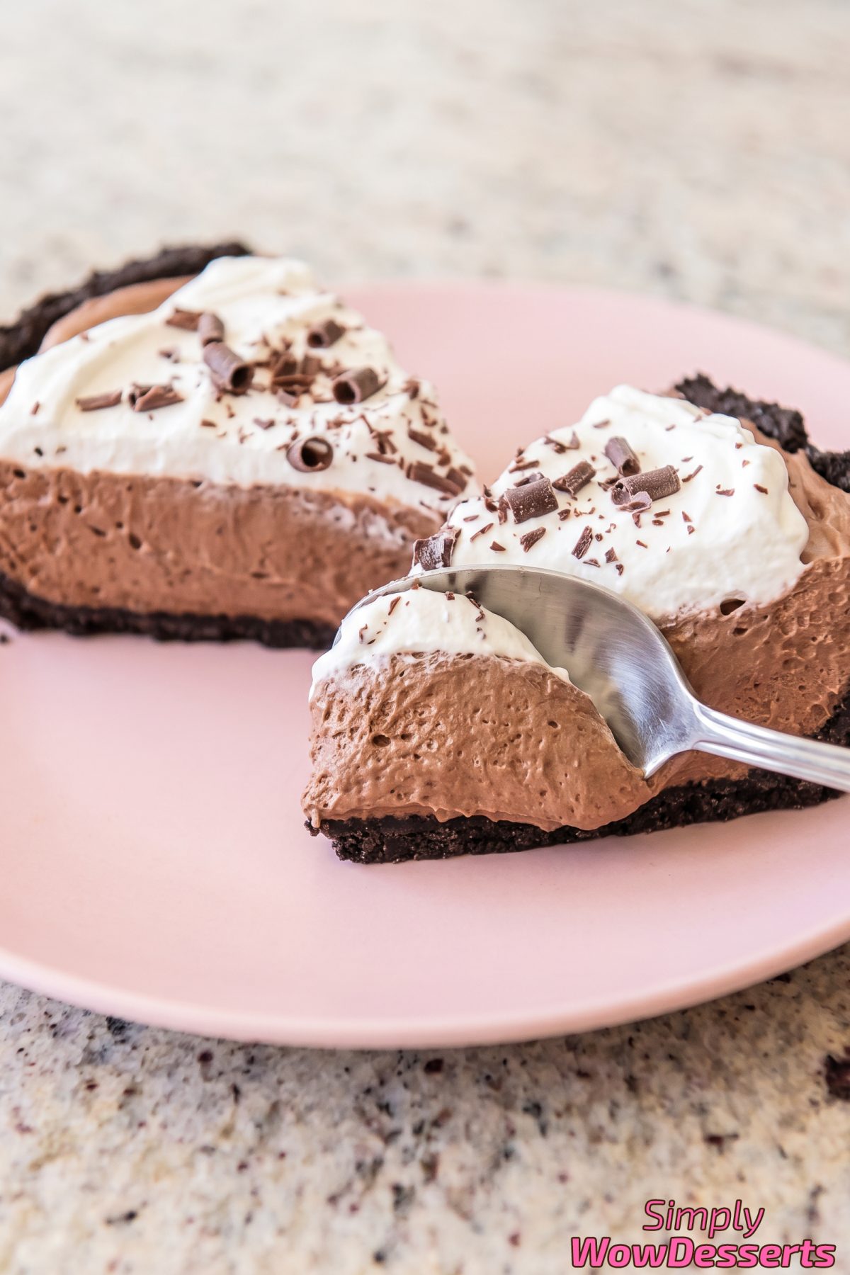 Creamy French silk chocolate pie