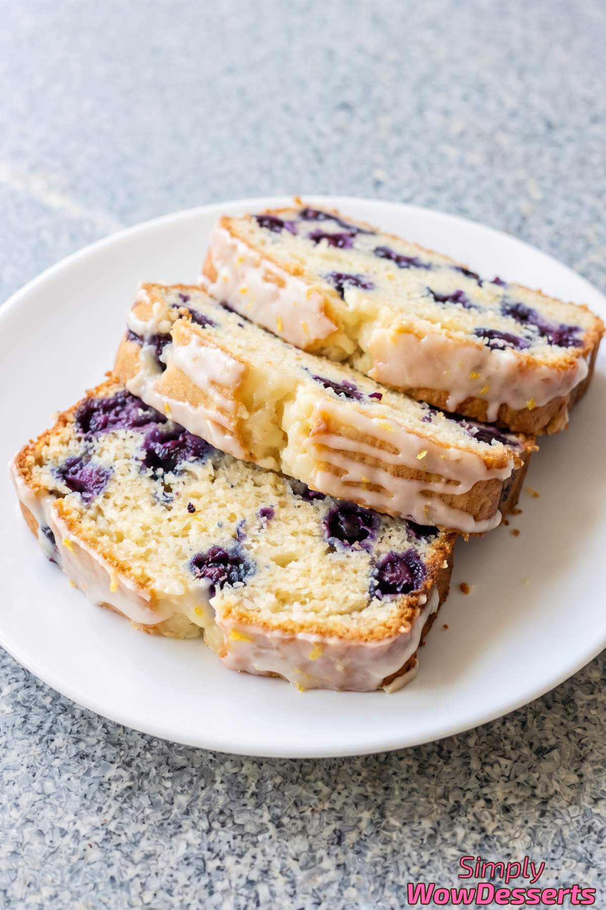 Glazed lemon blueberry loaf cake