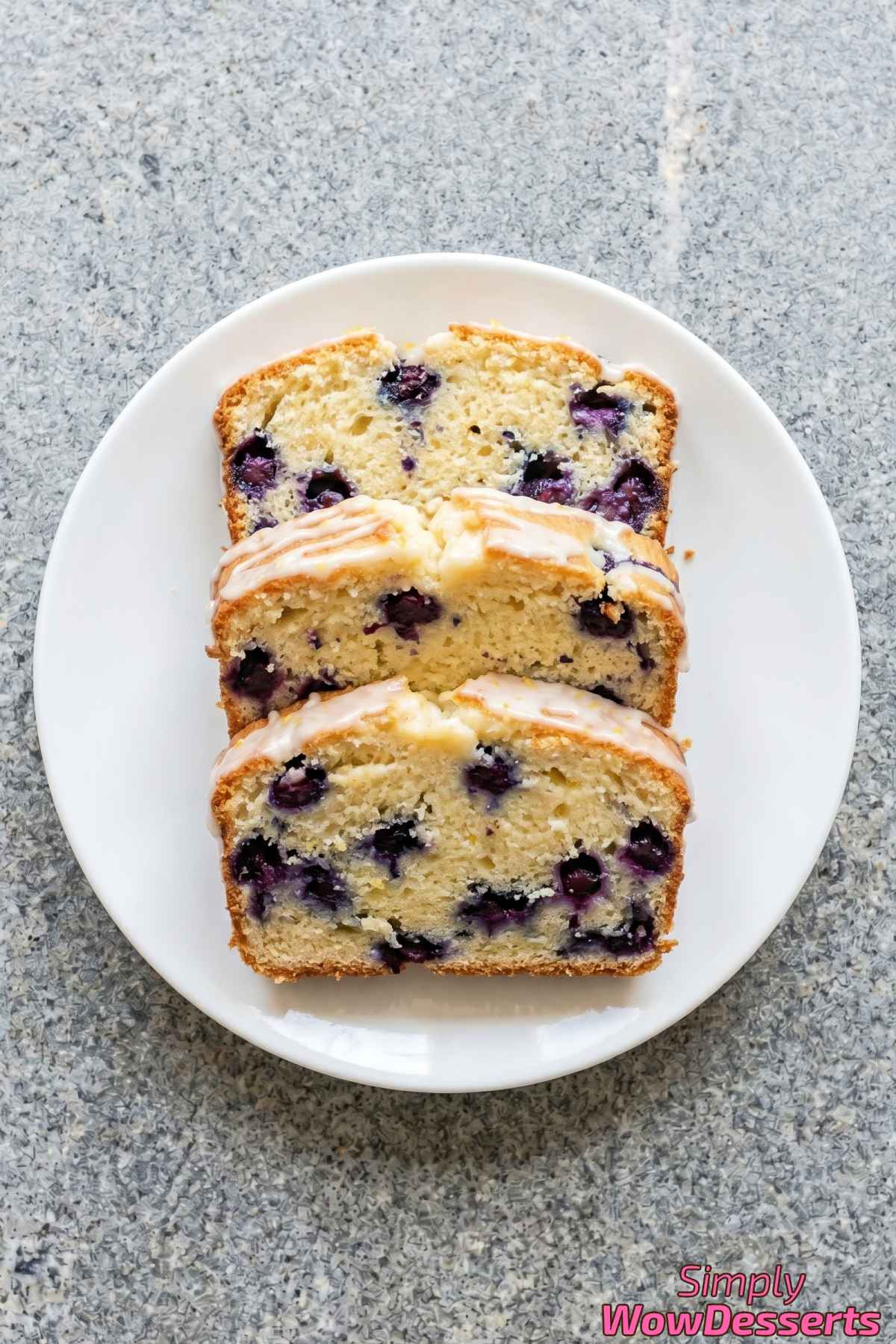 Easy iced lemon blueberry quick bread