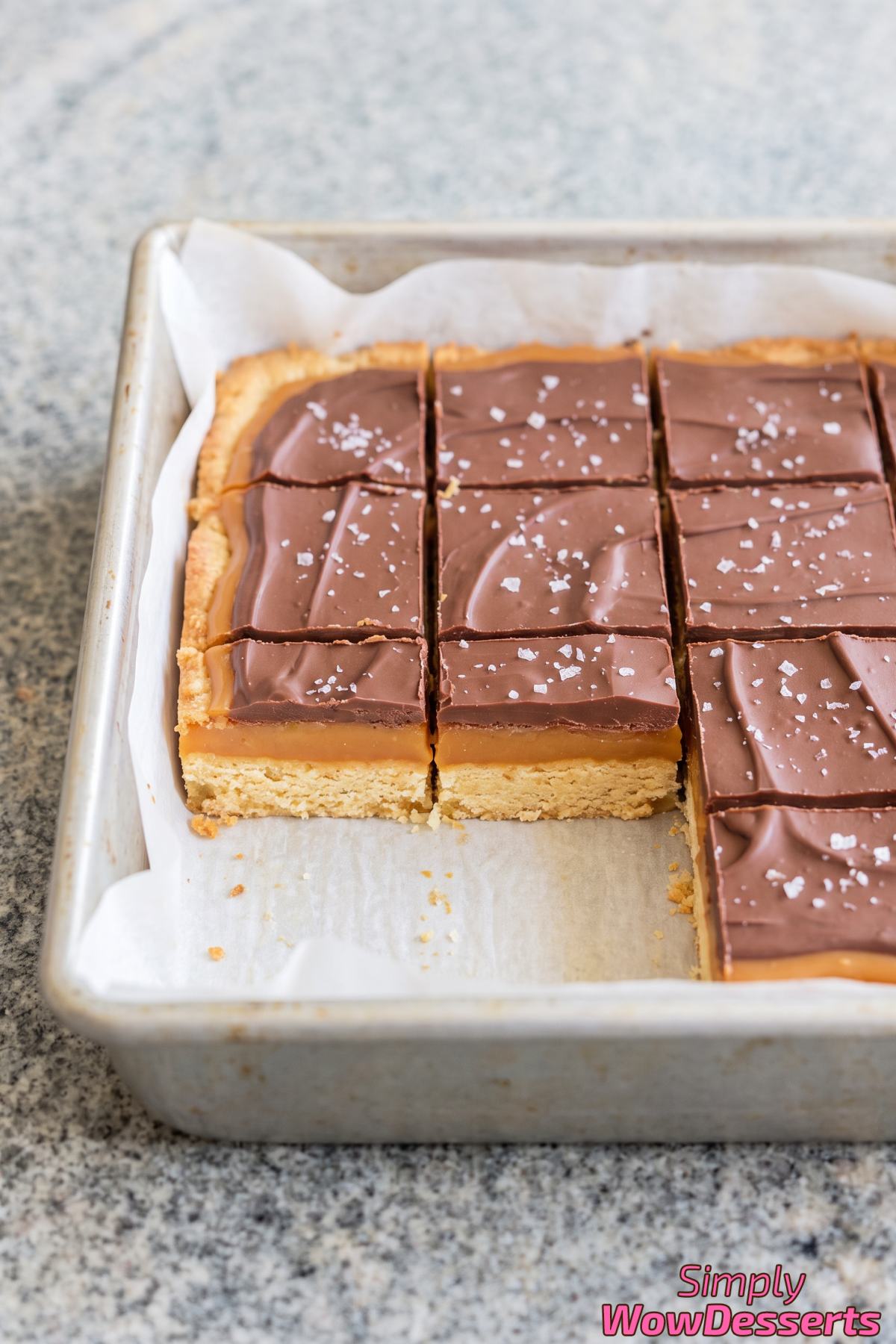 Homemade caramel shortbread bars