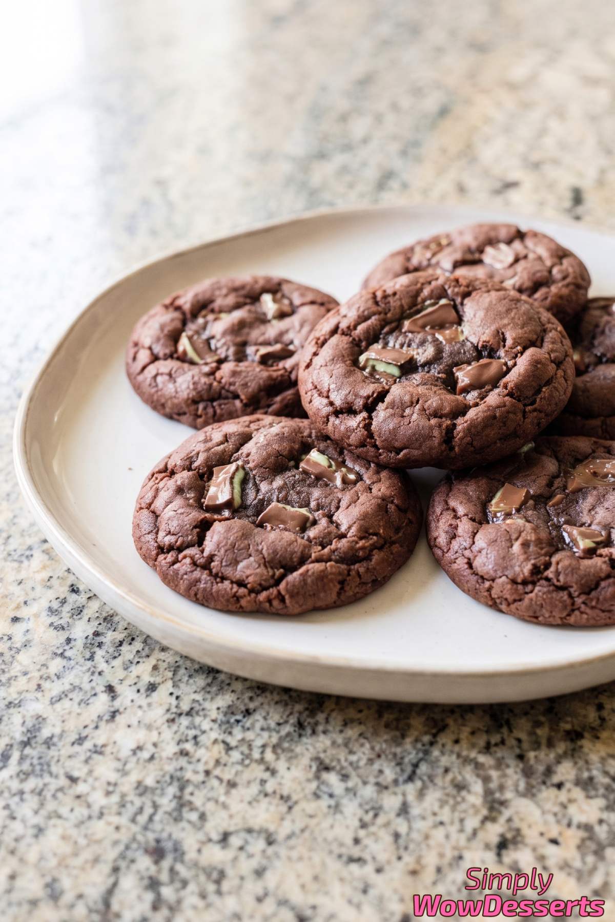 Rich chocolate mint fudge cookies