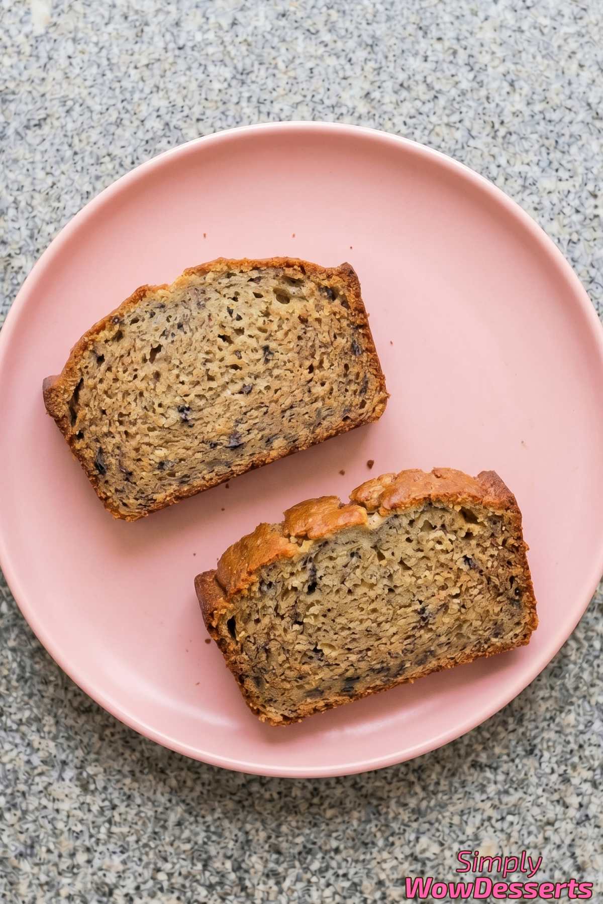 Tender moist banana bread with ripe bananas