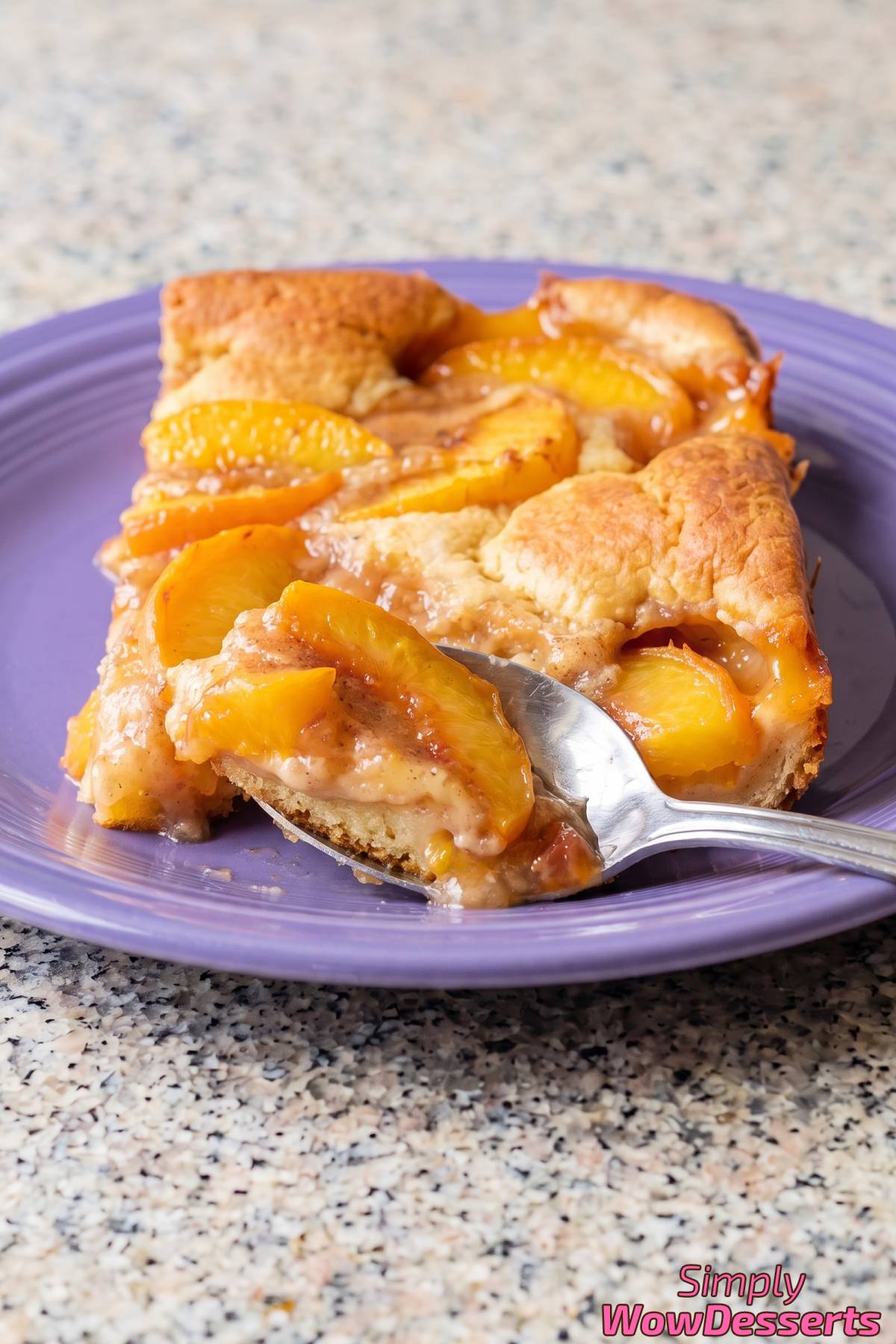 Warm old fashioned peach cobbler