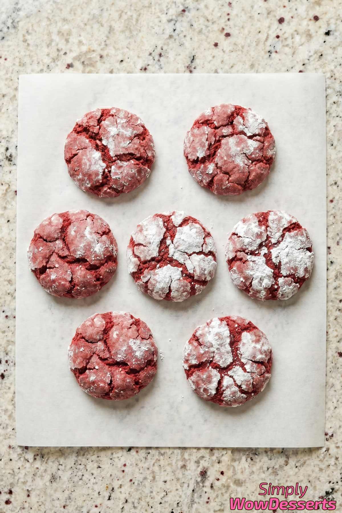 Sweet red velvet crinkle cookies recipe