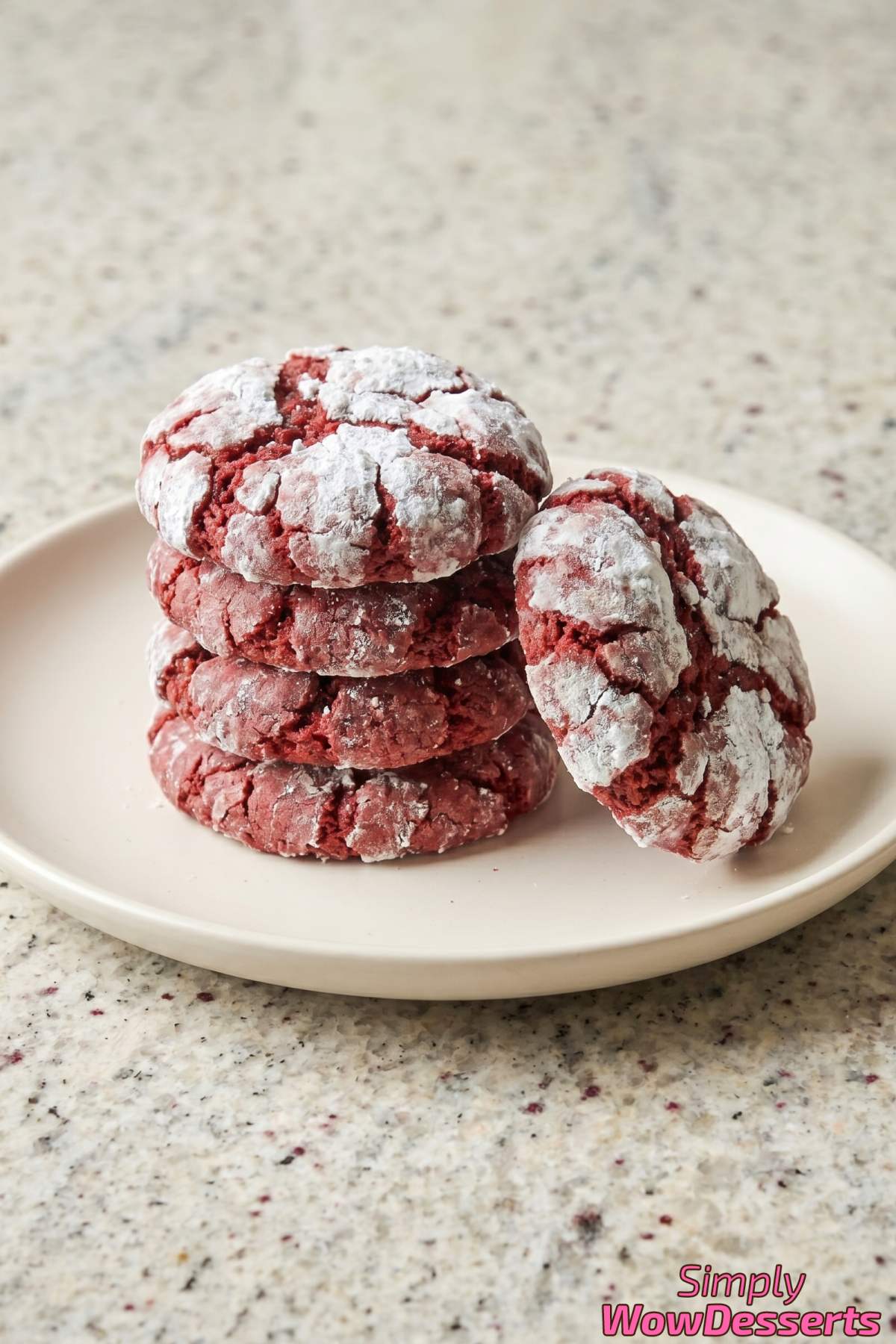 Easy homemade red velvet crinkle cookies