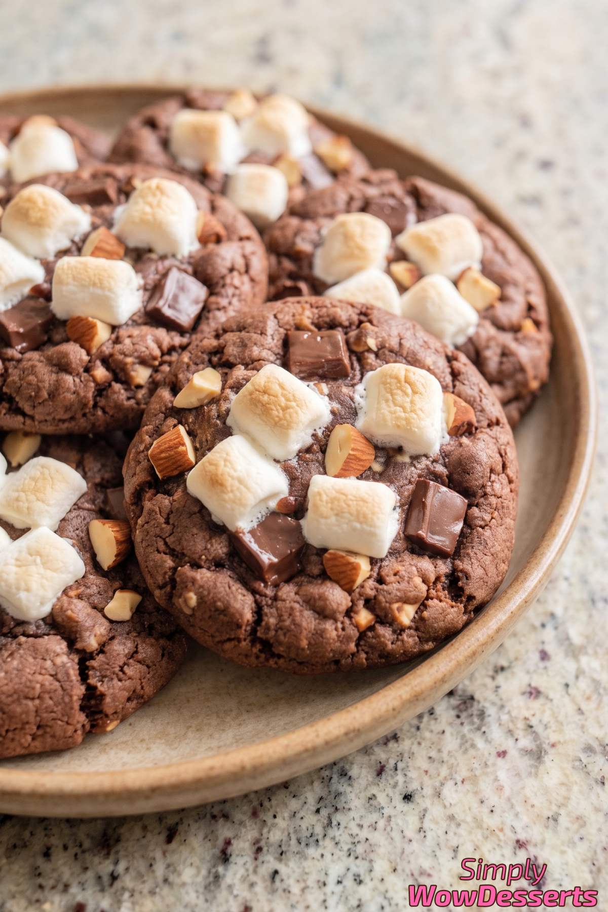 Rocky road cookies with mini marshmallows