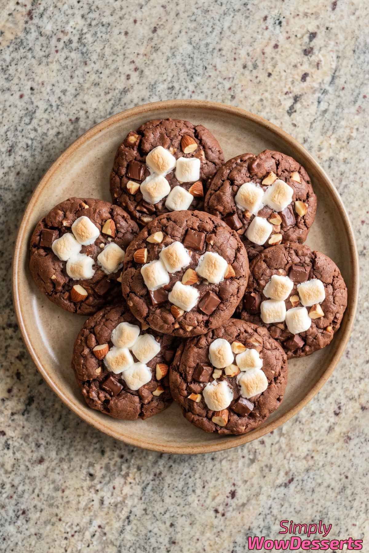 Sweet rocky road cookies fresh baked