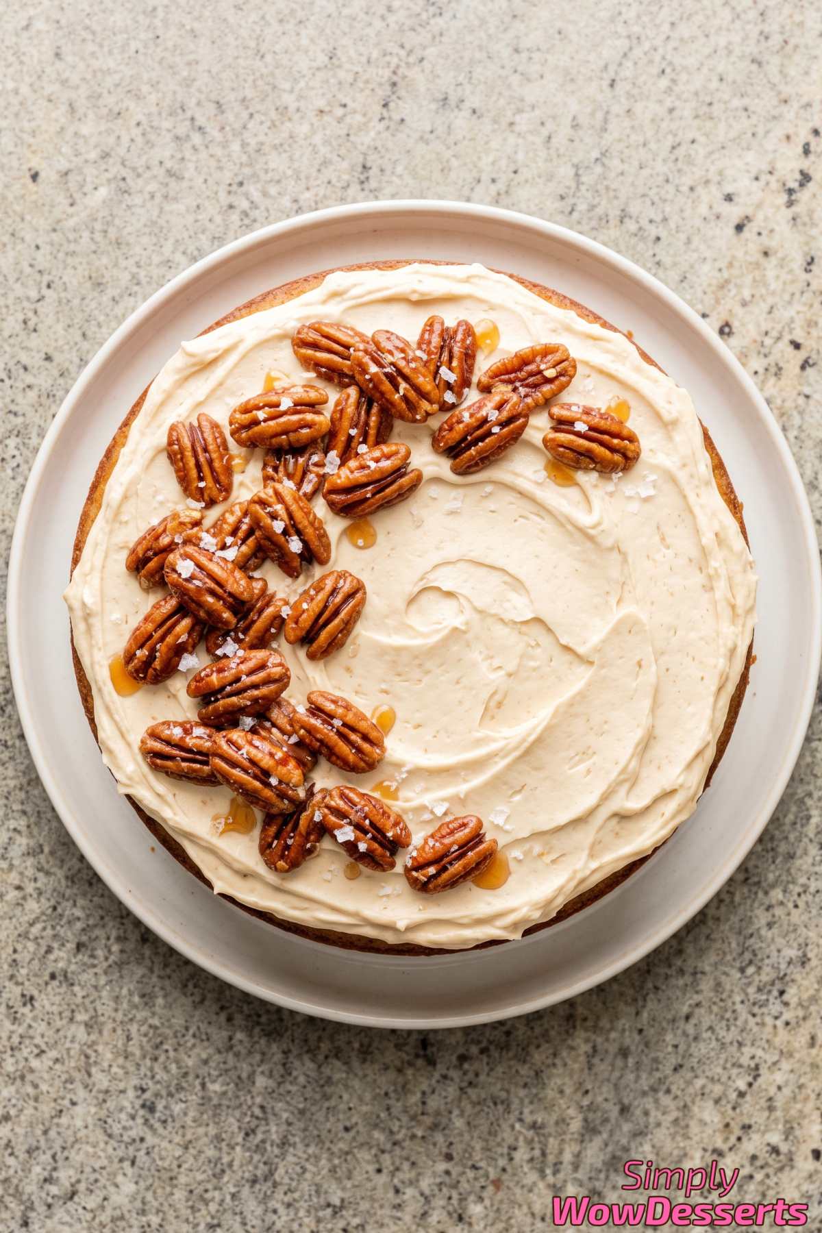 Moist maple pecan cake dessert