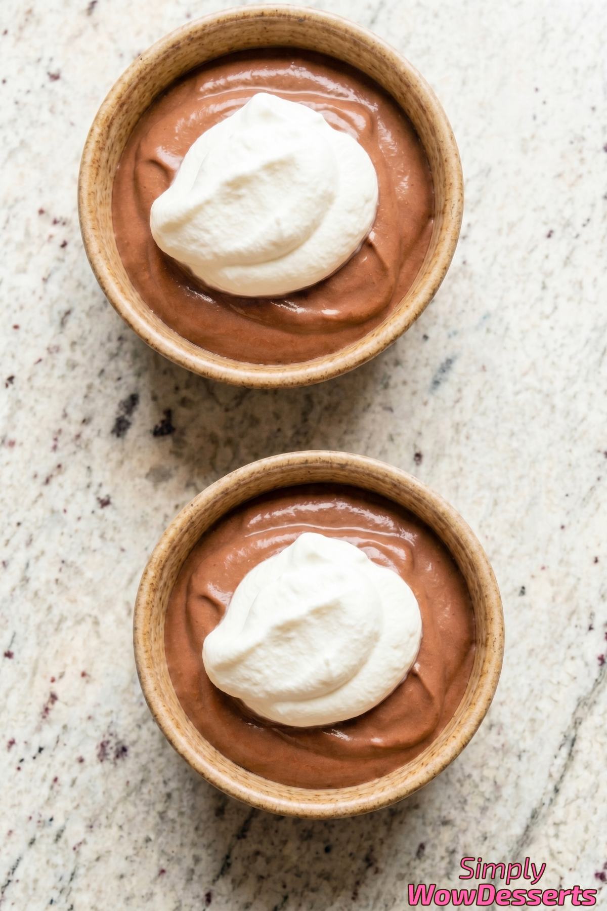 Luscious silky chocolate mousse close-up