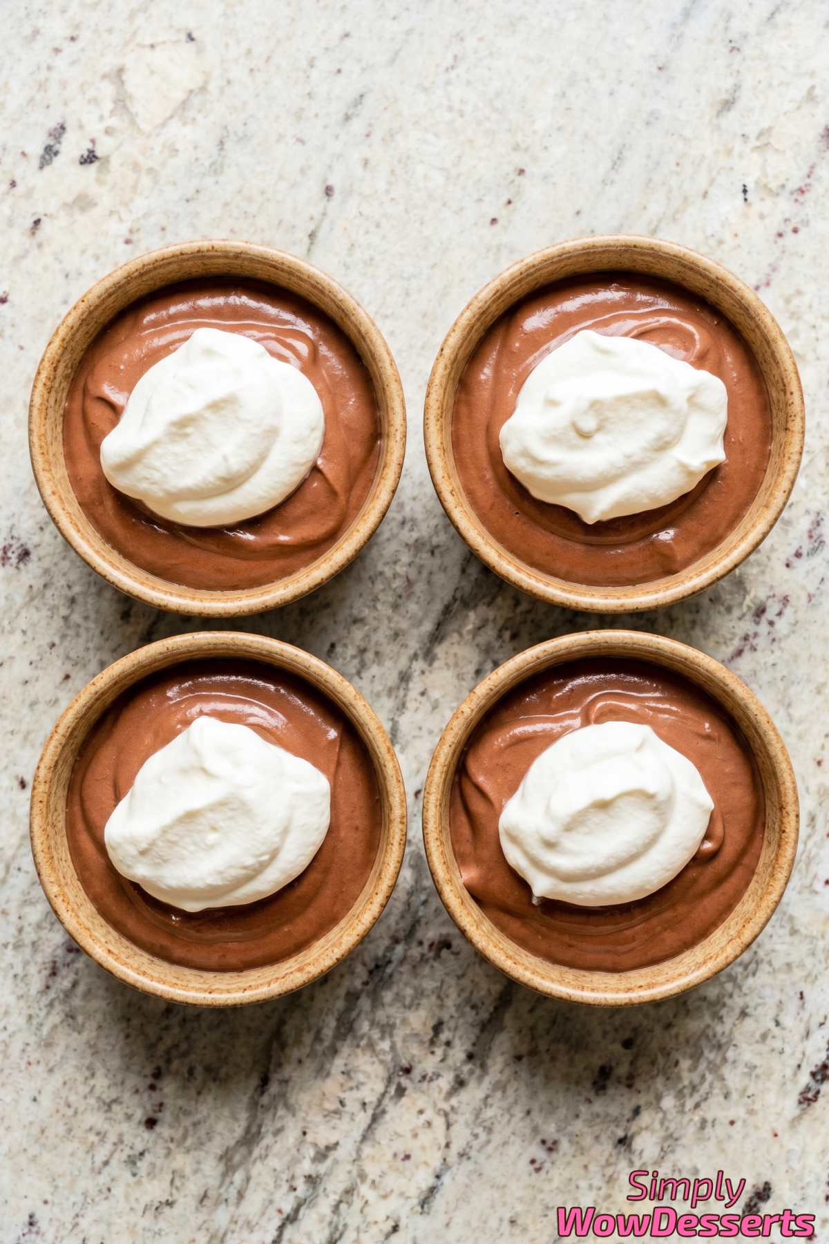 Rich silky chocolate mousse dessert