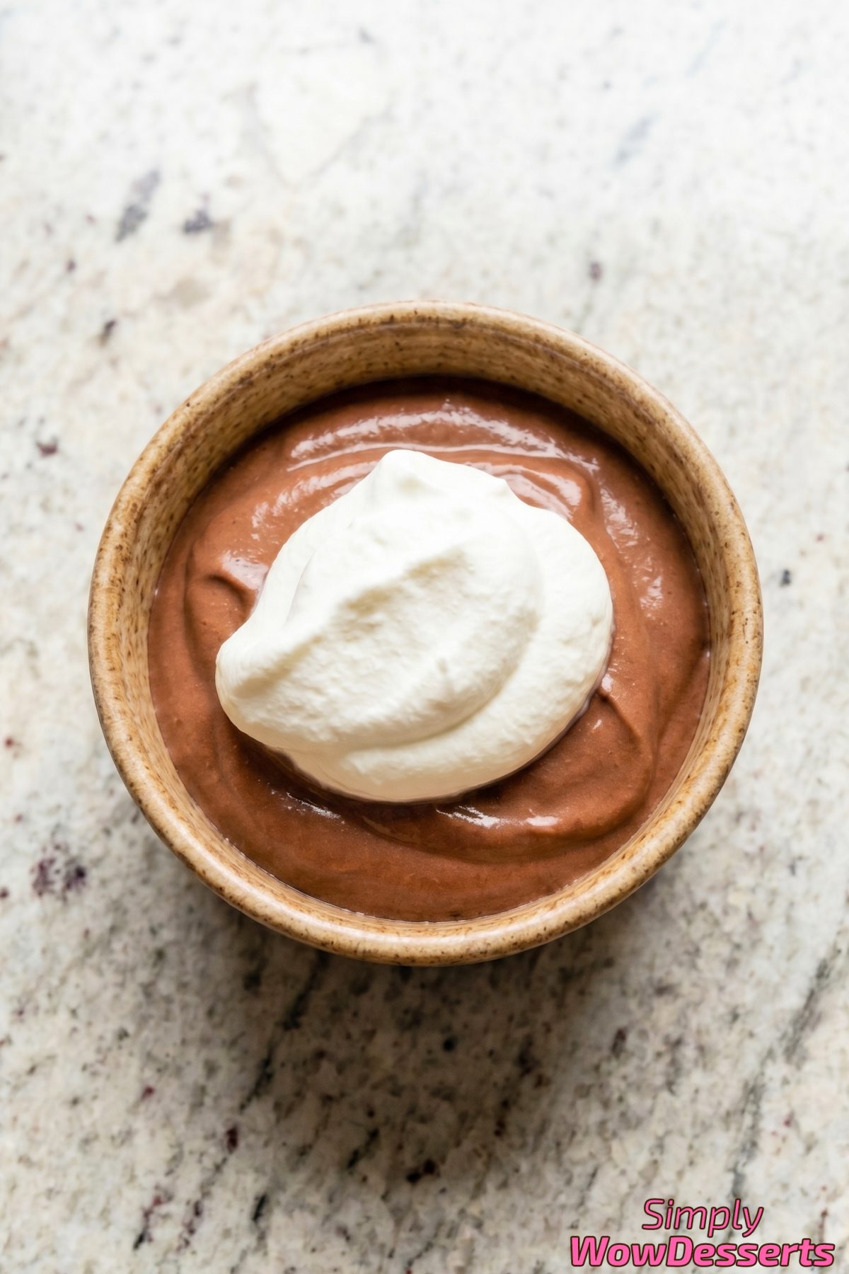 Creamy silky chocolate mousse portion