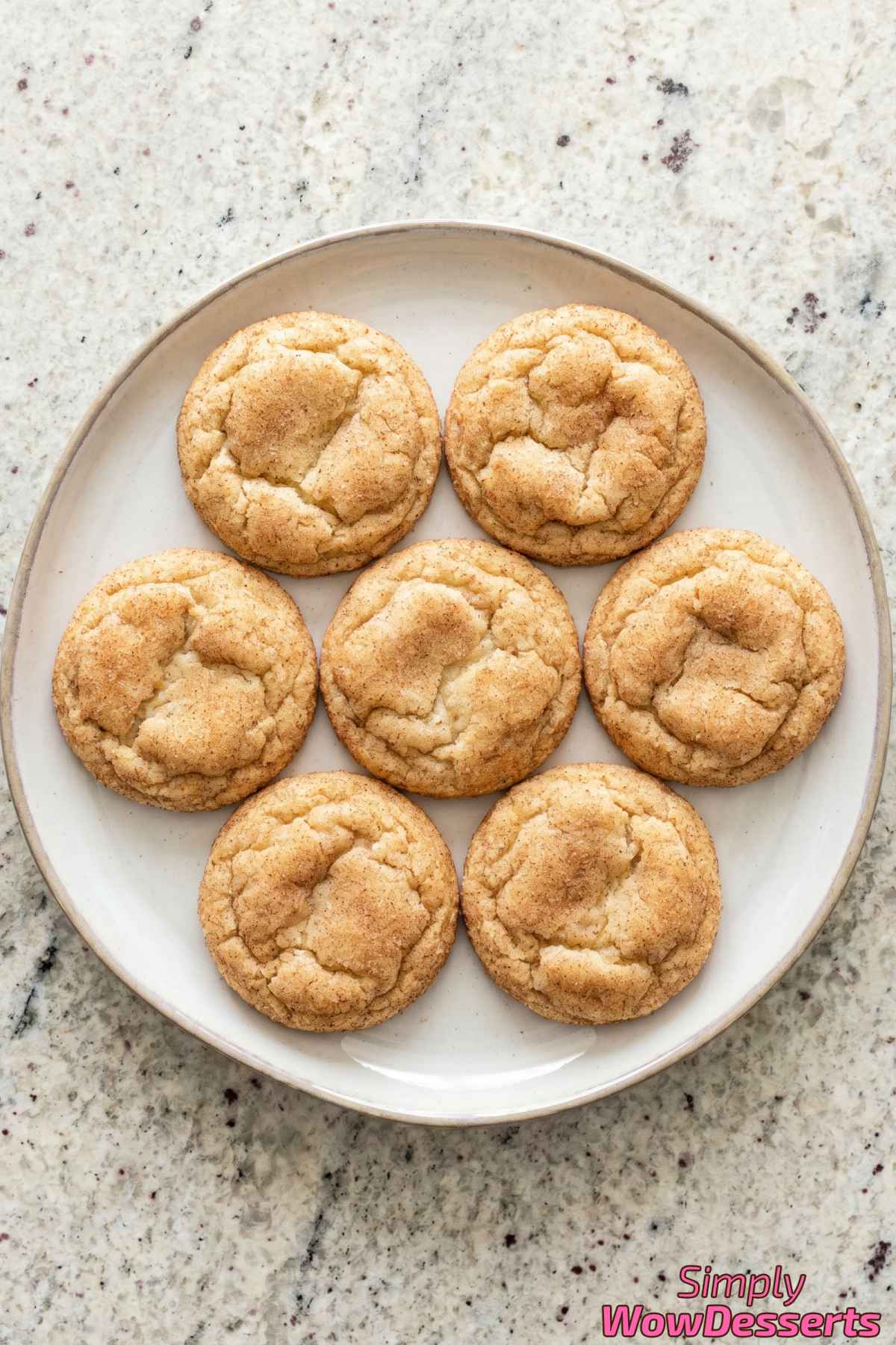 Thick and chewy snickerdoodle cookies