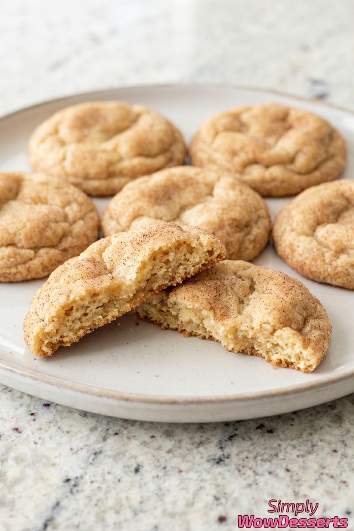Soft cinnamon spiced snickerdoodles