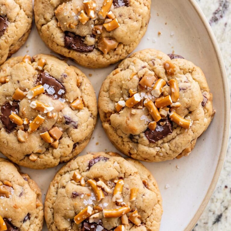 Salted Pretzel Toffee Cookies