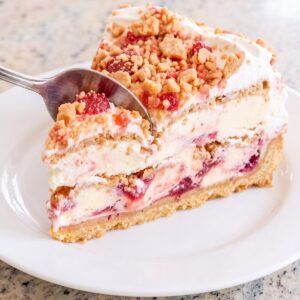 Strawberry Crunch Ice Cream Cake